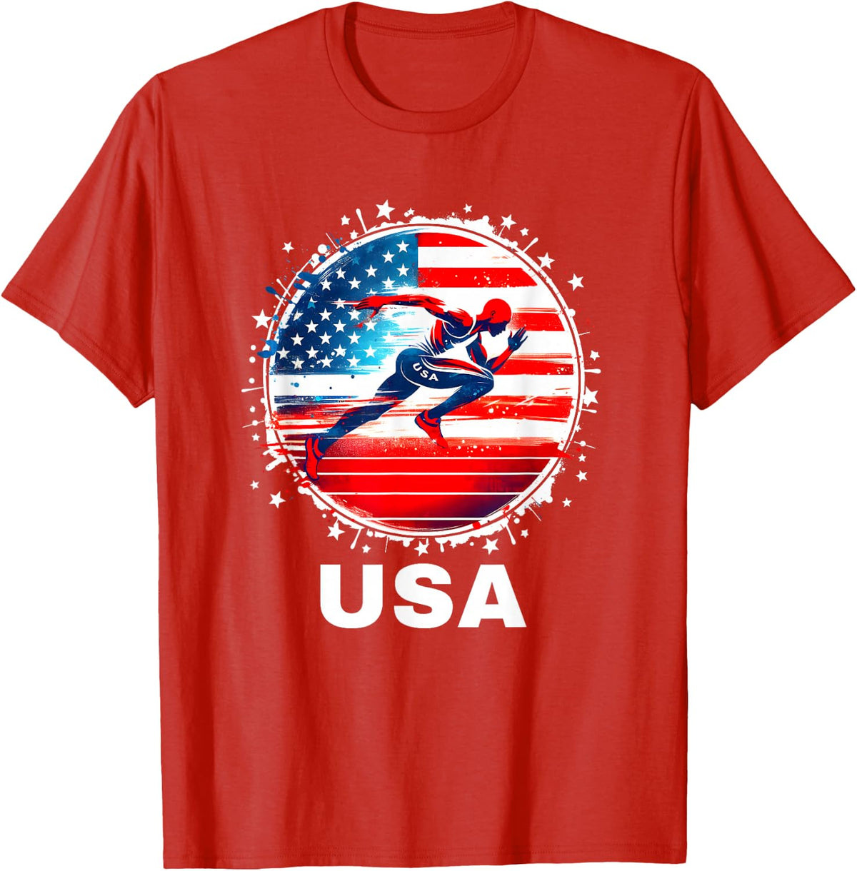 Track and Field USA Shirts for Men Women Kids Track T-Shirt - Red