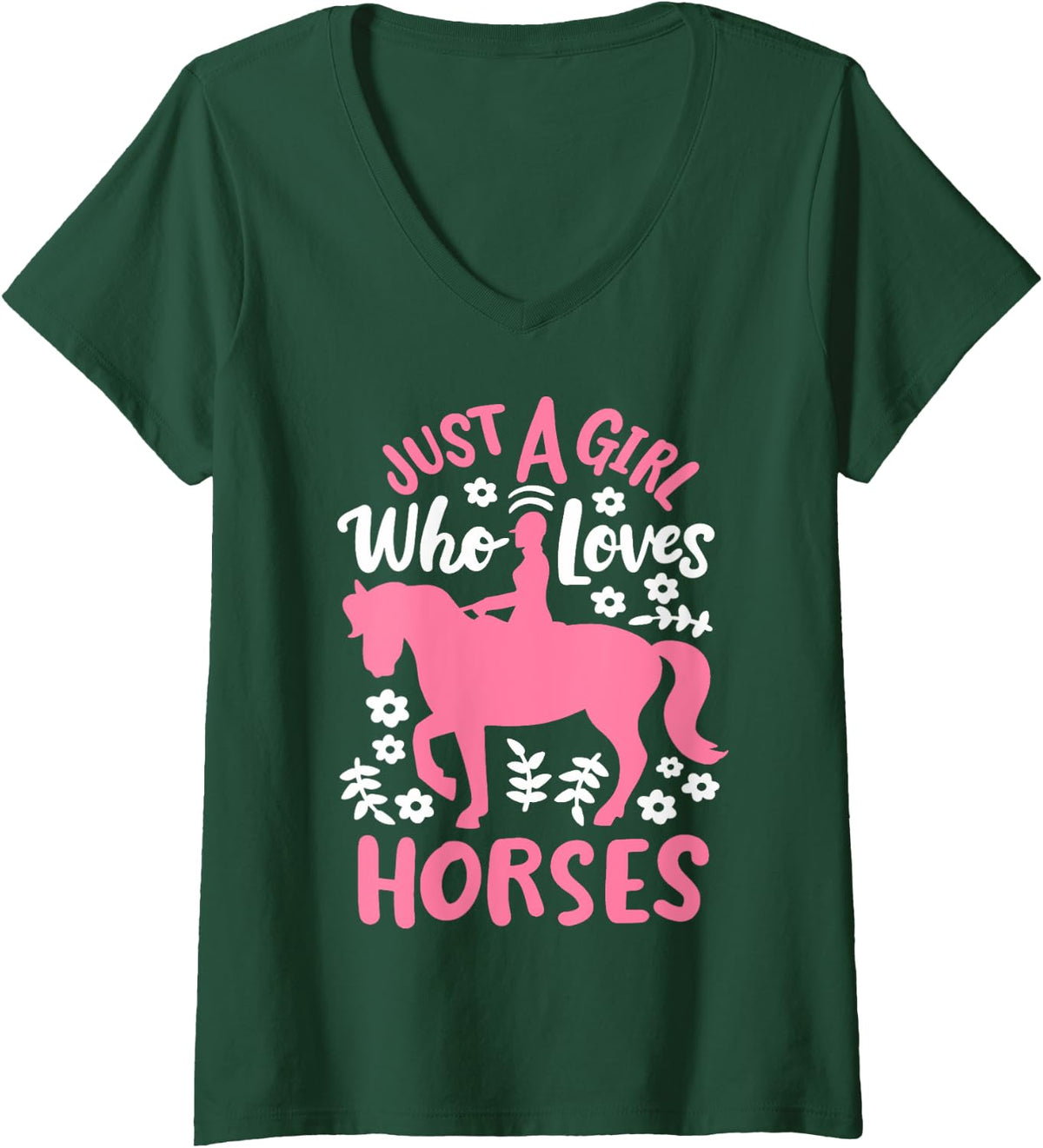Womens Dressage V-Neck T-Shirt - Dark Green