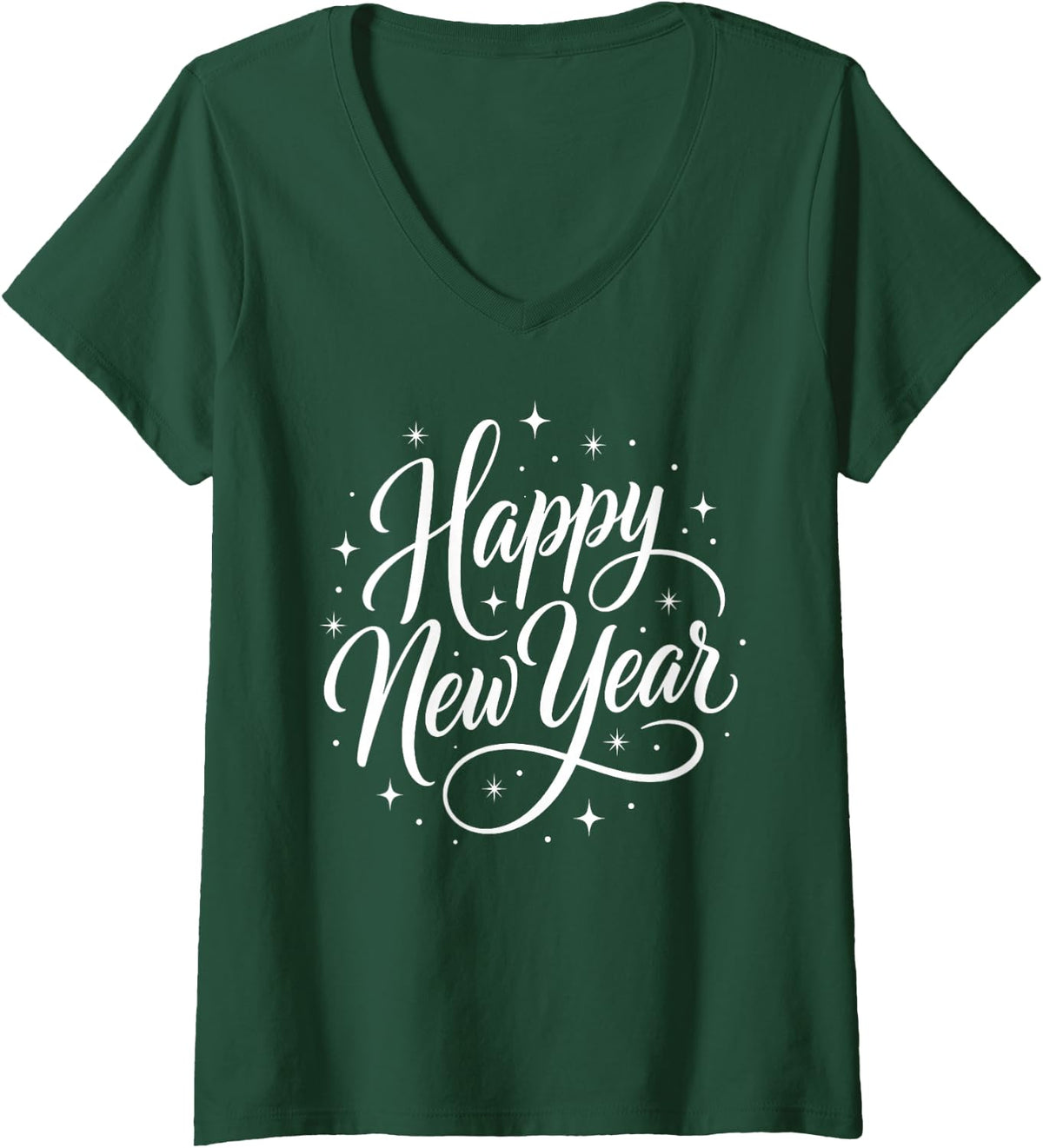 Women's New Year’s Eve 2027 Happy Celebration Party V-Neck T-Shirt - Dark Green