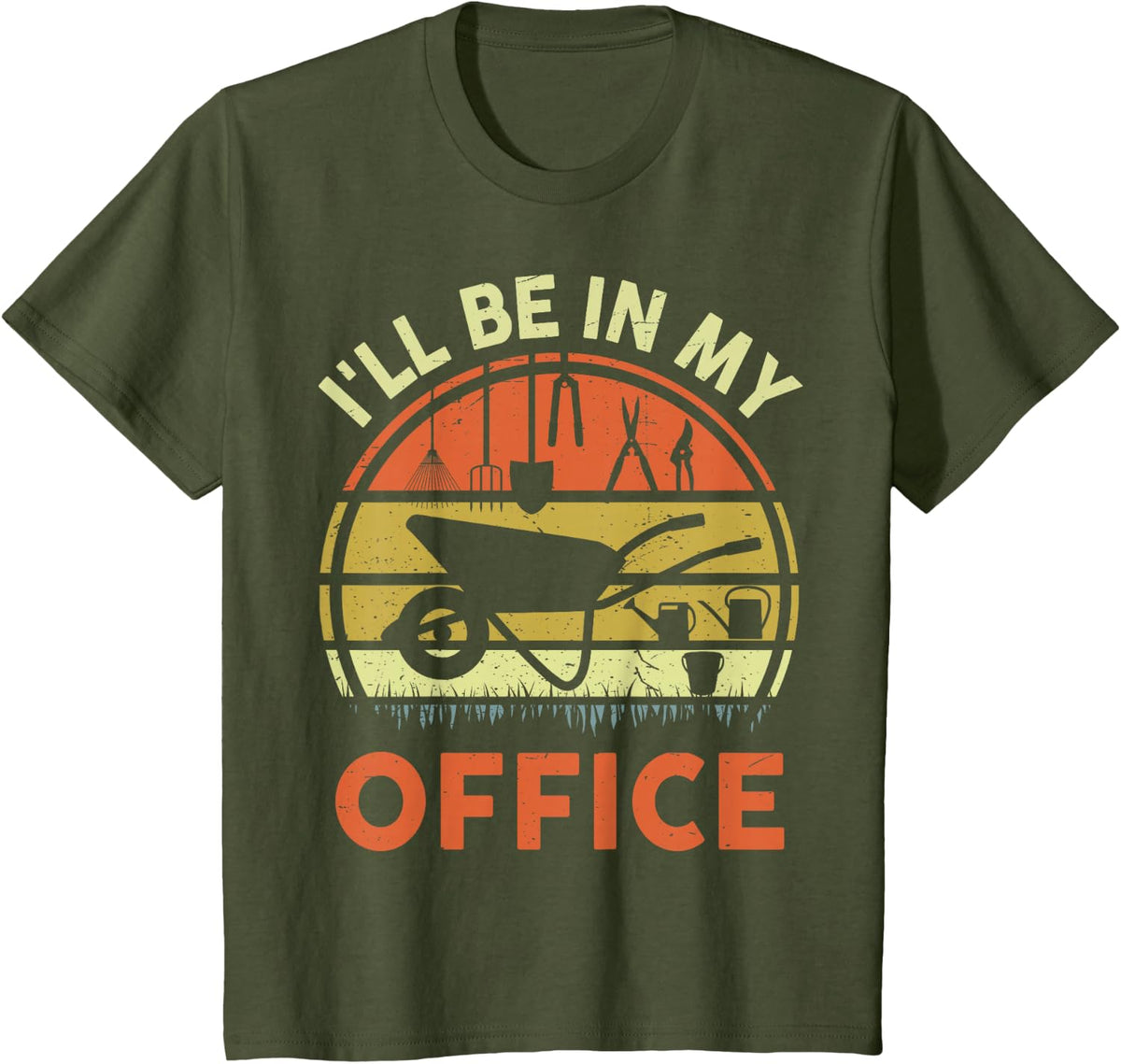 Funny Gardening-Shirt I'll Be In My Office Plant Mom Dad Men T-Shirt - Olive Green