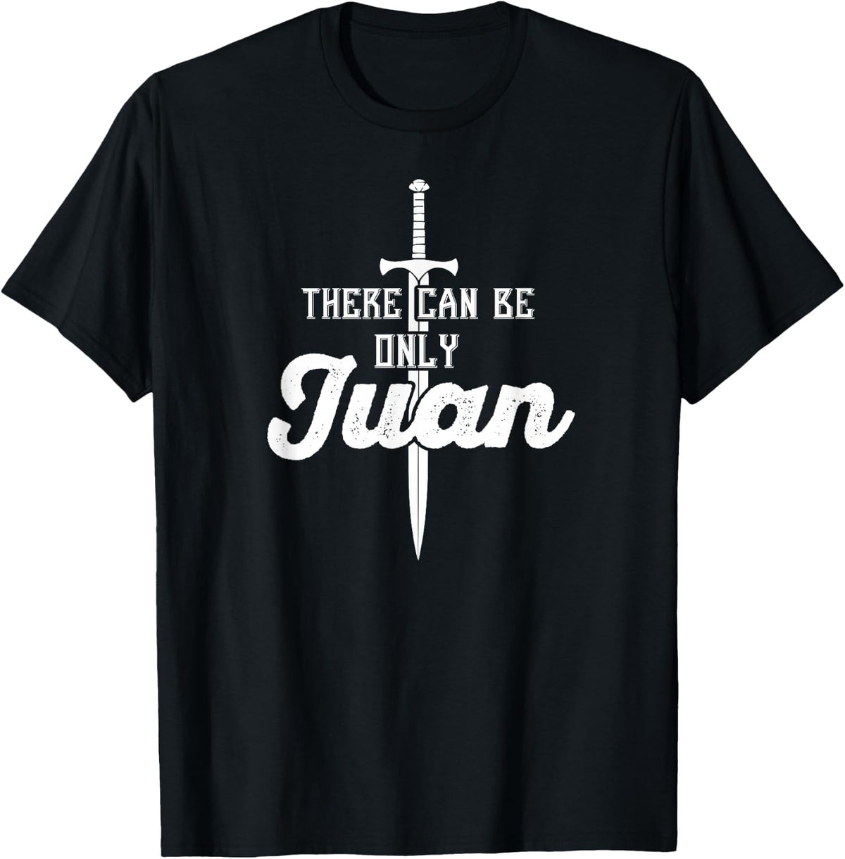 There Can Only Be Juan Shirt Cinco De Mayo Sword Tee White T-Shirt - Black