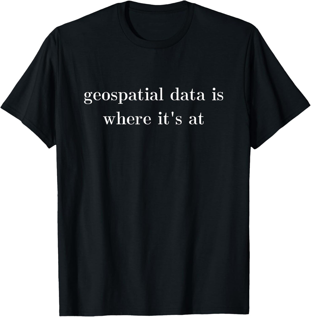 Geospatial data is where it is at Funny GIS / Geology T-Shirt - Black