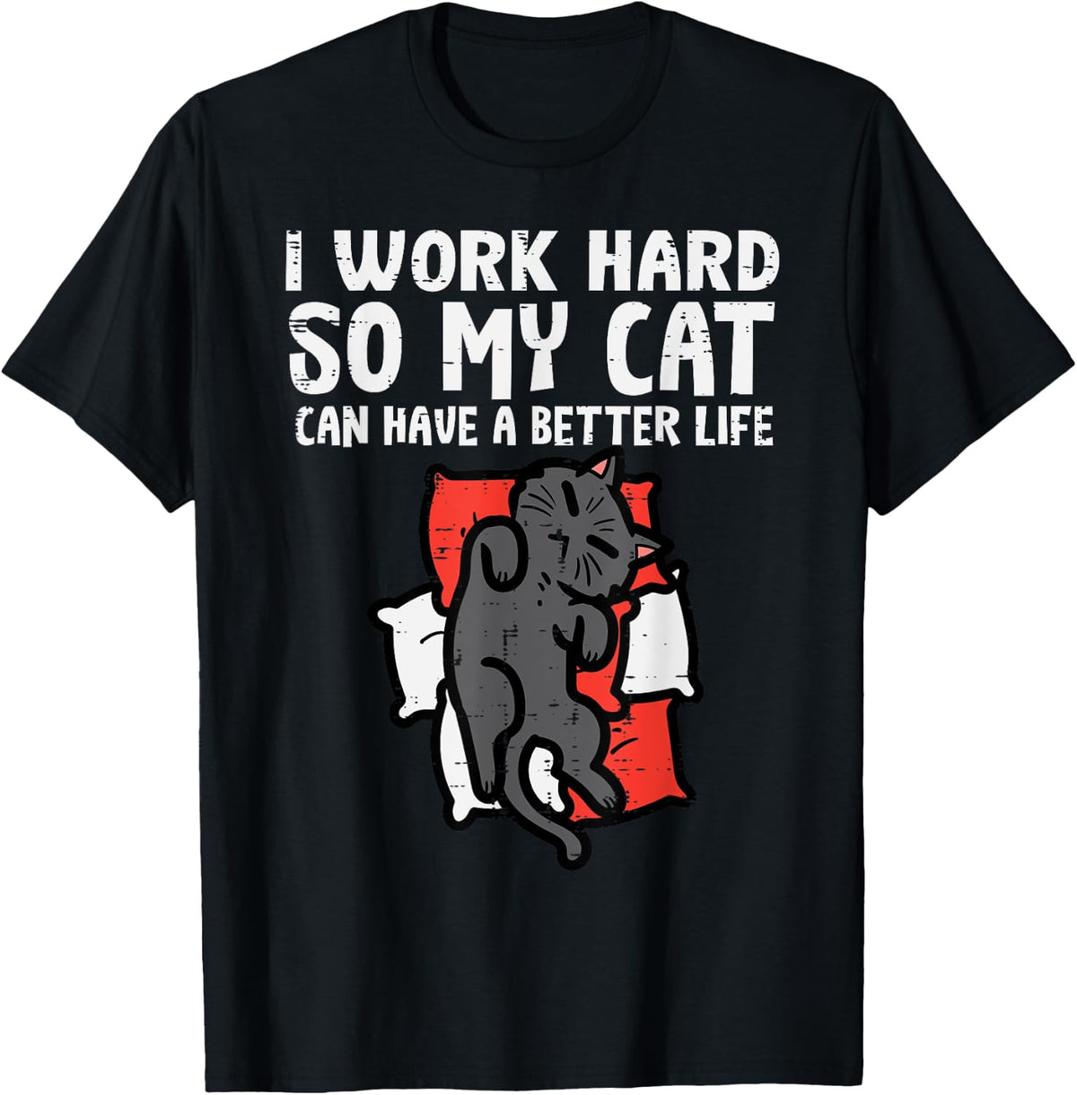 Fur Mom Work Hard So My Cat Cute Kitten Pet Owner Mama Women T-Shirt - Black