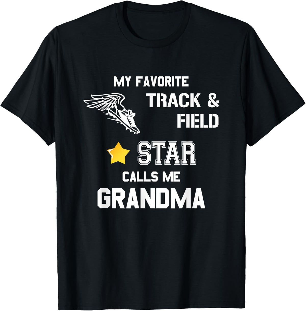 Proud Track & Field Grandma T-Shirt - Black