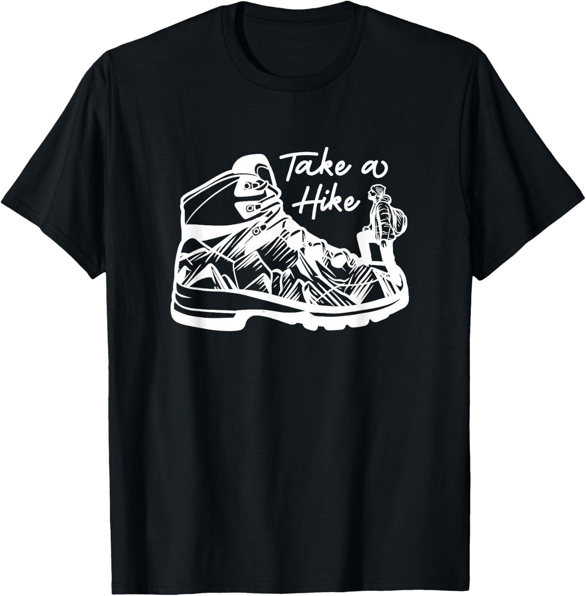 Take A Hike Hiking Boots Mountain Trail Adventure Classic T-Shirt - Black