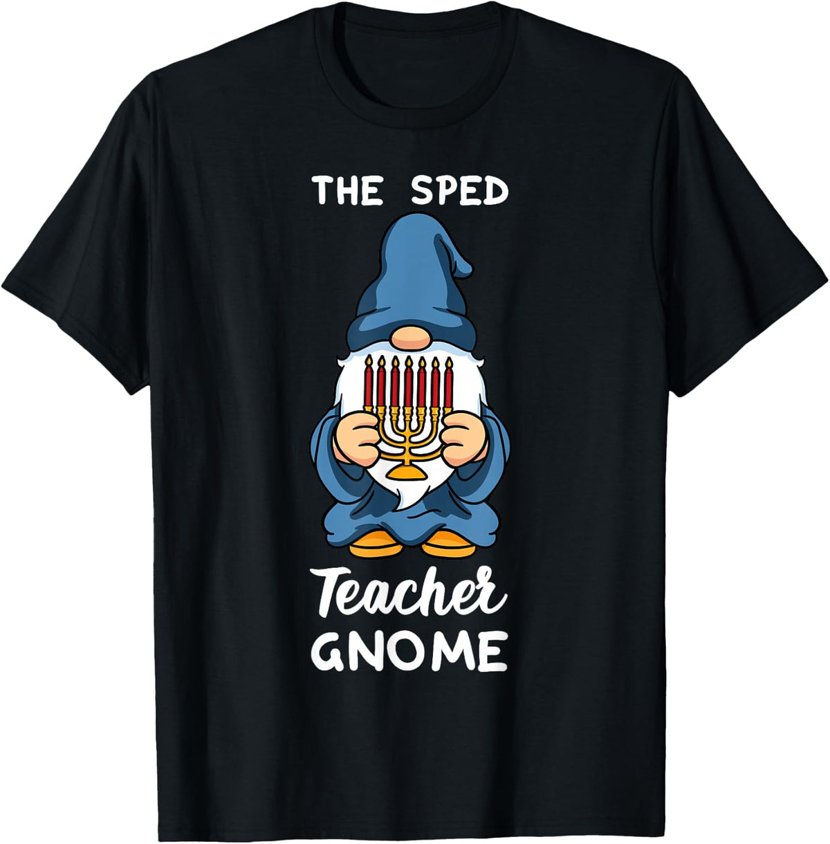 The SPED Teacher Gnome Special Education School Hanukkah T-Shirt - Black
