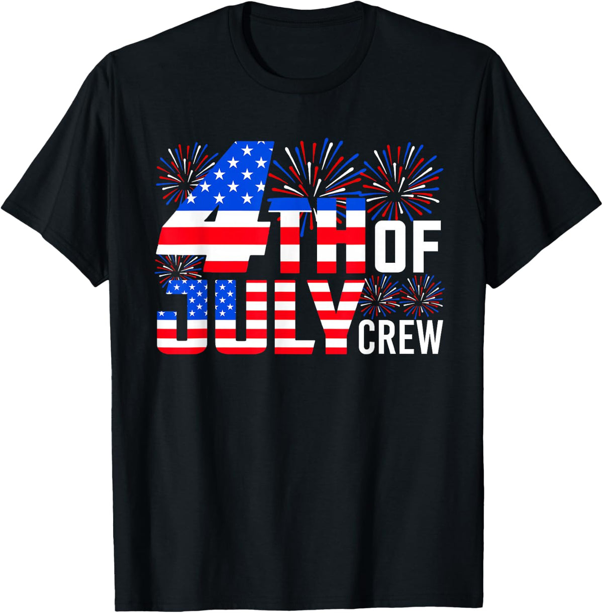 4th Of July Crew Funny Independence Day Family Matching T-Shirt - Black