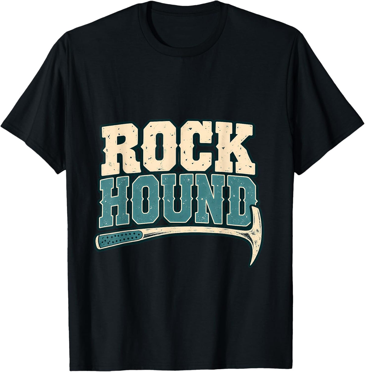 Rockhound Geology Hammer Rock Collecting Graphic T-Shirt - Black