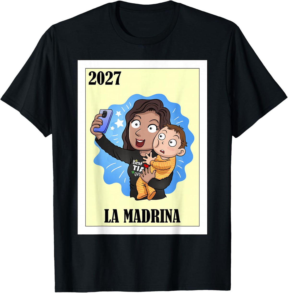 Funny Mexican Baptism La Madrina Proposal 2027 T-Shirt - Black