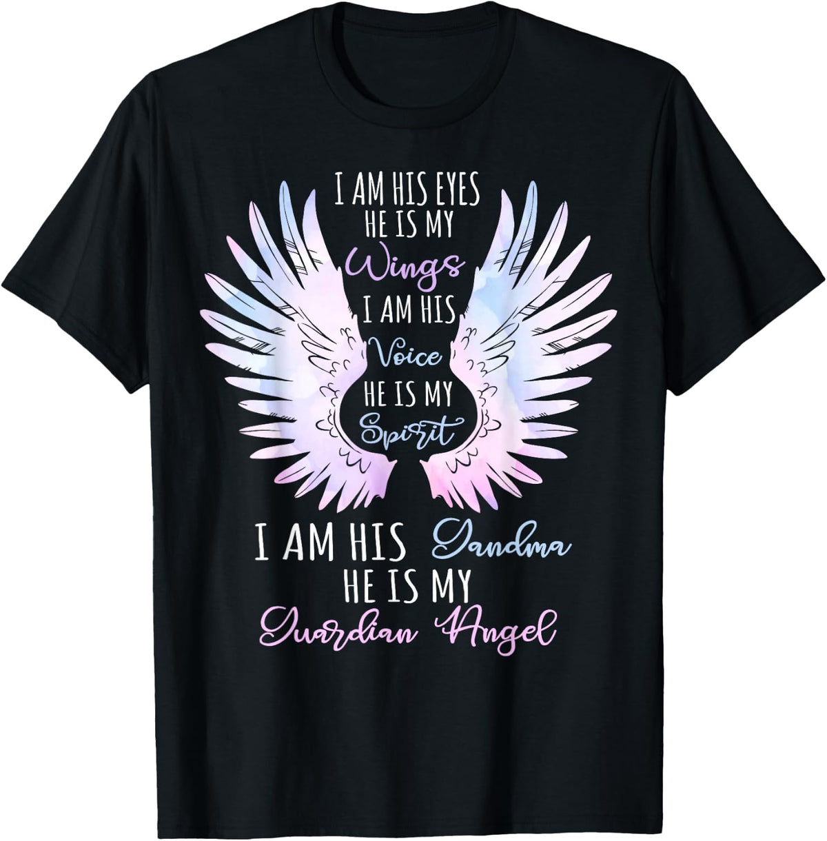 Mein Enkel ist mein Schutzengel Tee Ich bin ihre Oma, Trauer [German Language] T-Shirt - Black