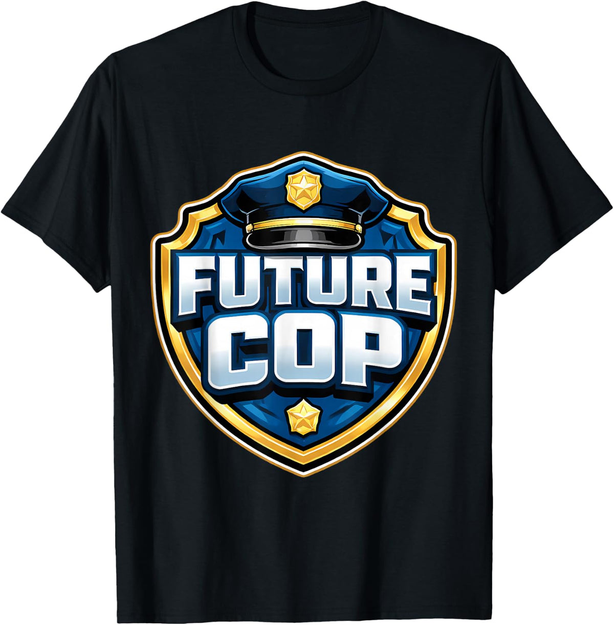 Future Cop Police Officer Academy Policeman Boys Kids Child T-Shirt - Black