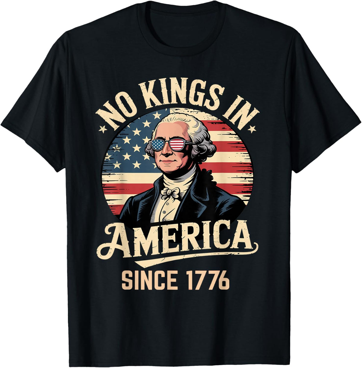4th of July No Kings in America T-Shirt - Black