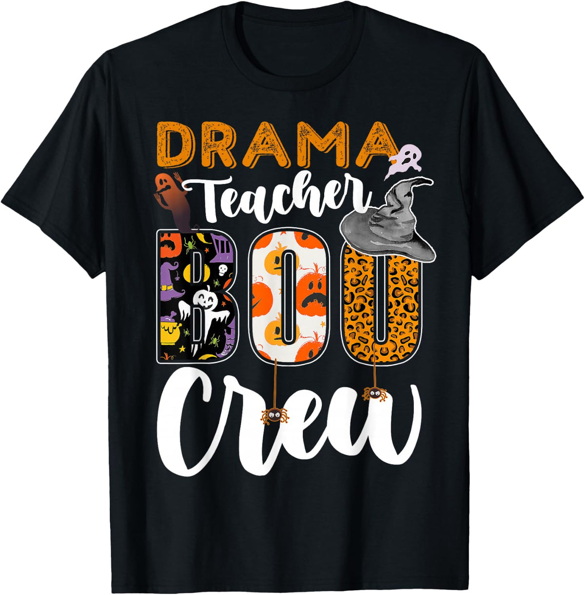 Drama Teacher Boo Crew Halloween Costume Matching T-Shirt - Black