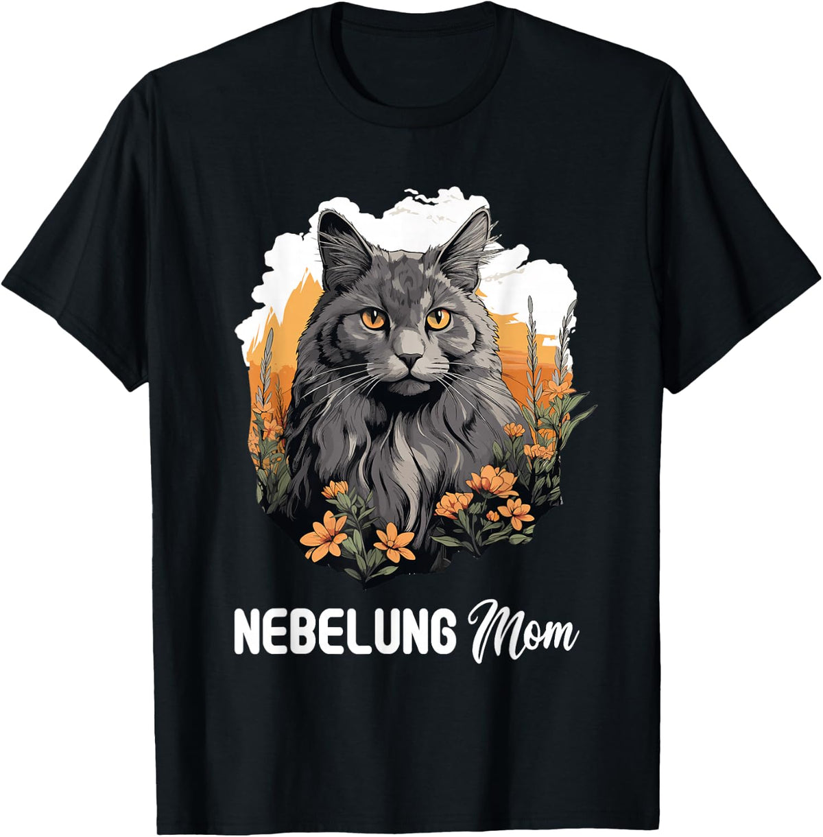 Nebelung Cat Kitten Nebelung Mom T-Shirt - Black