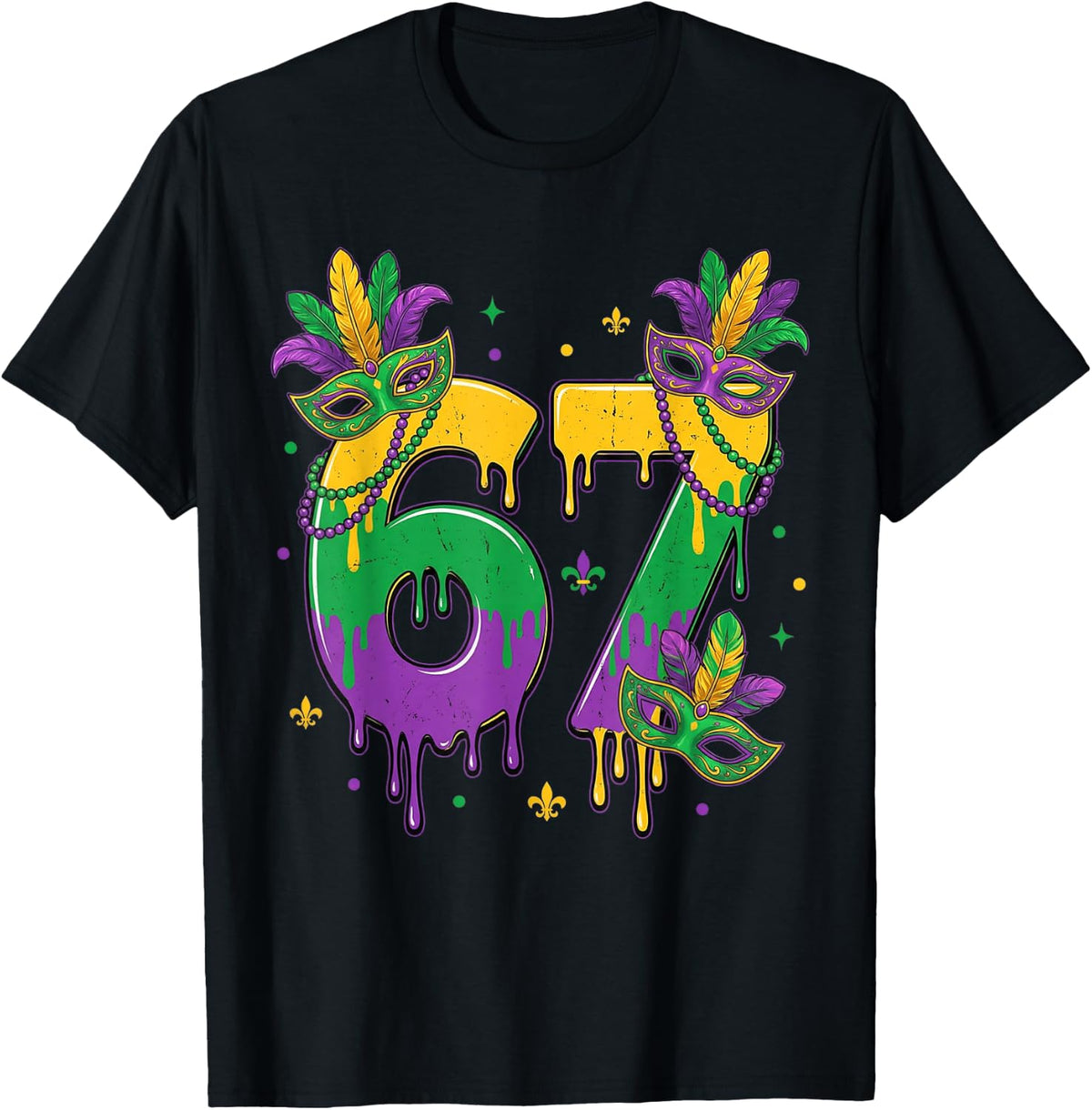 67 Mardi Gras Boys Kid Youth Teens New Orleans Carnival 6-7 T-Shirt - Black