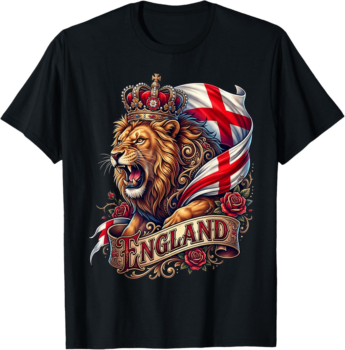 England Soccer Fan Football English Match Day Pride T-Shirt - Black