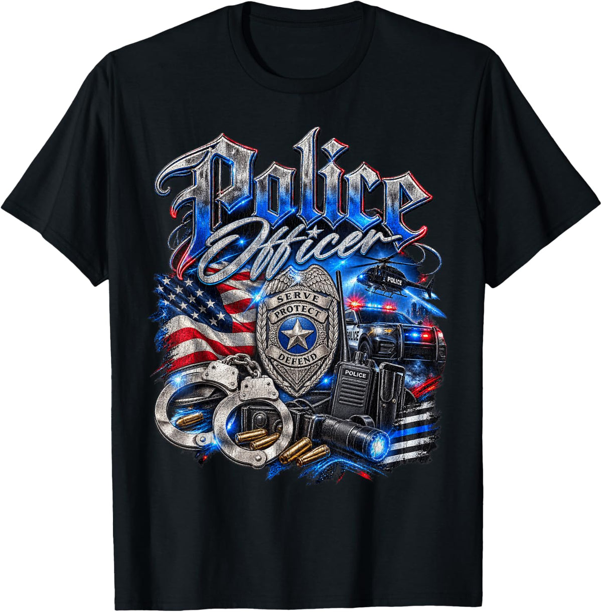 Police Officer T-Shirt - Black