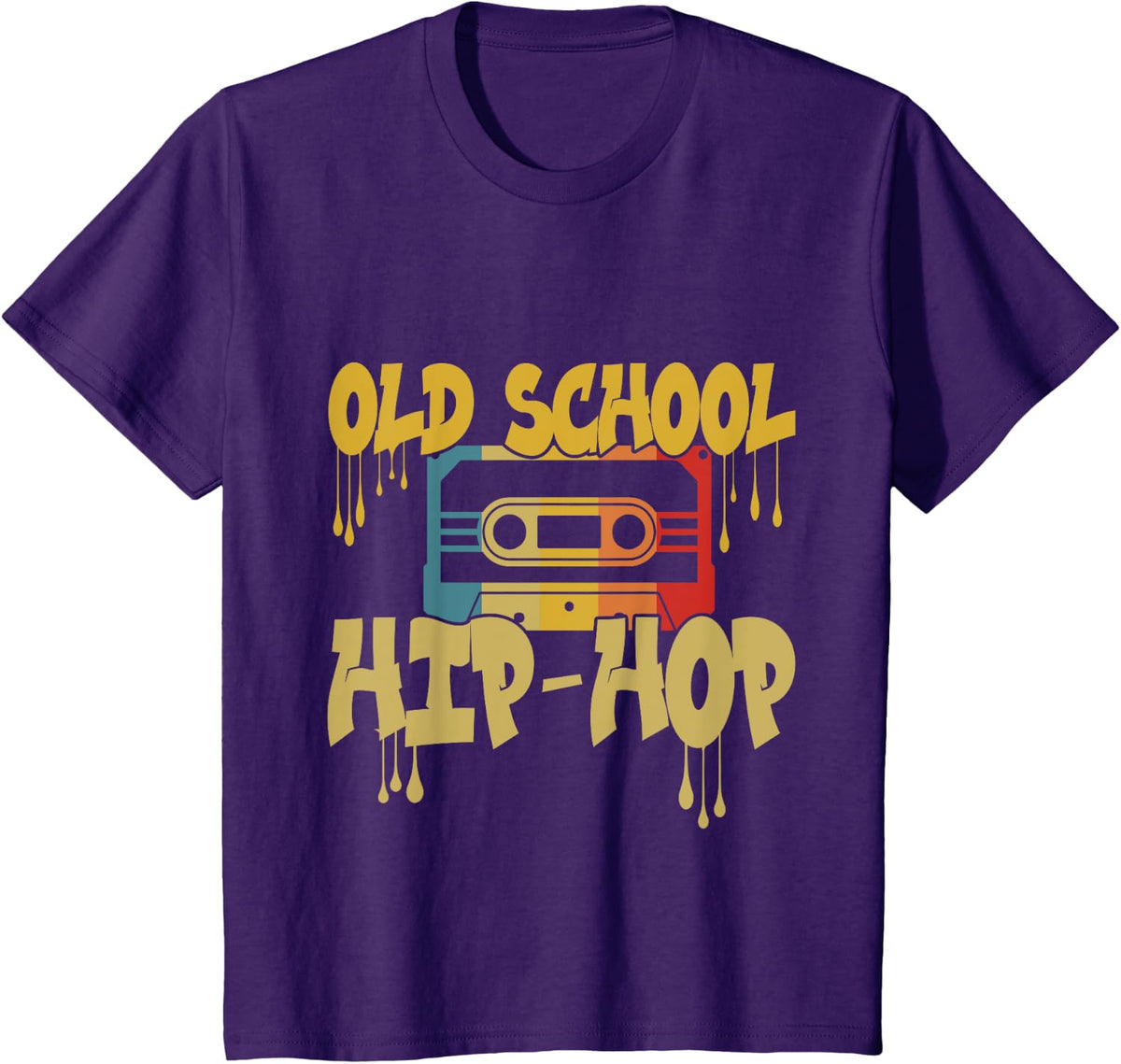 Old School Hip Hop Music Retro Cassette Tape Vintage Rap T-Shirt - Purple