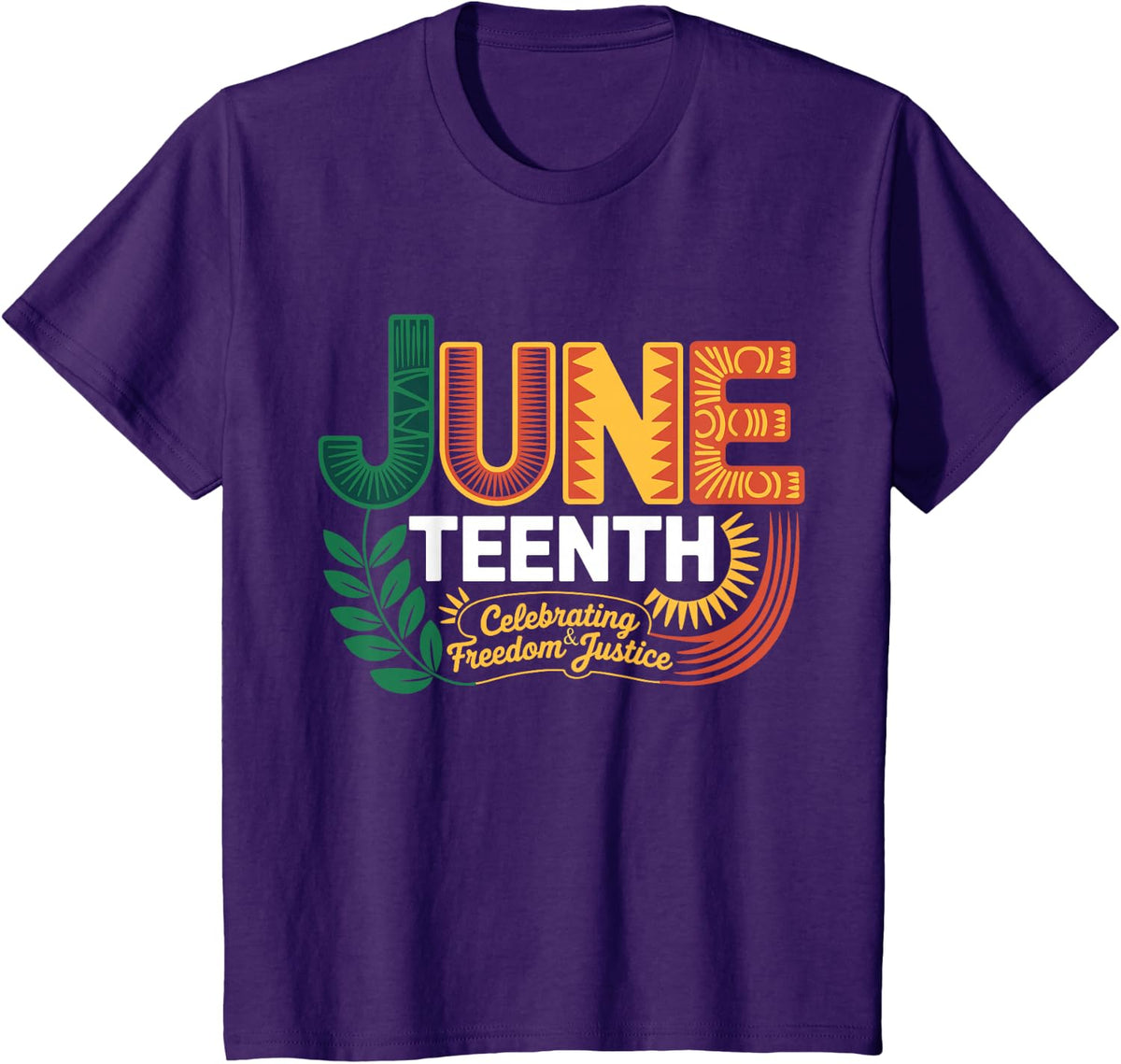 Juneteenth Celebrating Black Freedom & Justice Tees T-Shirts Men Women - Purple