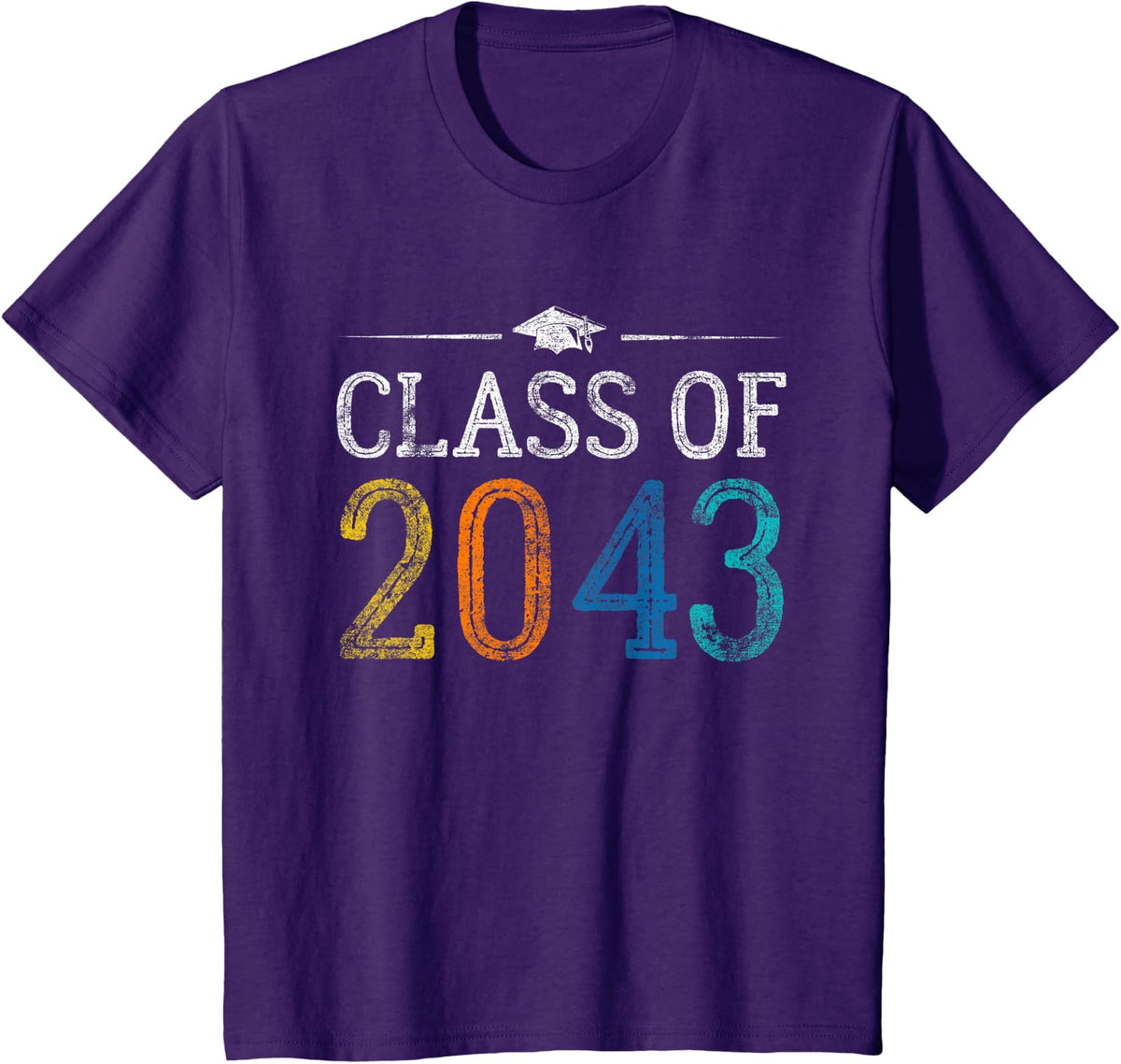 Class Of 2043 Grow With Me First Day of School For Teacher T-Shirt - Purple