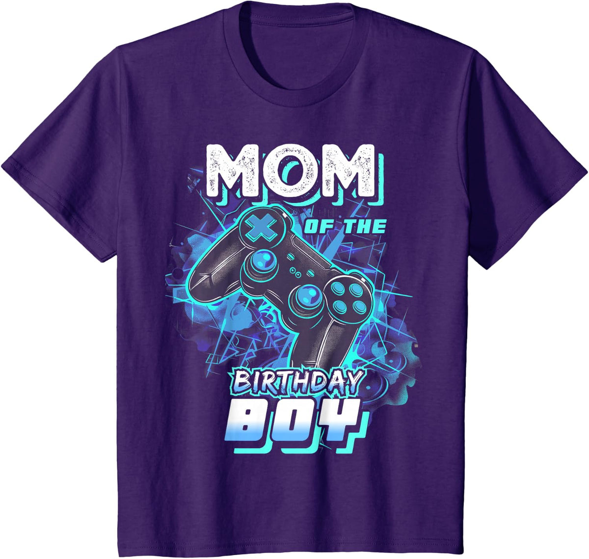 Mom of The Birthday Boy Matching Video Game Birthday Party T-Shirt - Purple