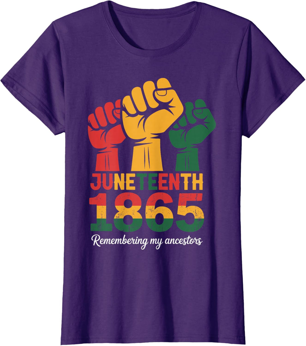 African American 1865 Juneteenth Black History Men Women T-Shirt - Purple