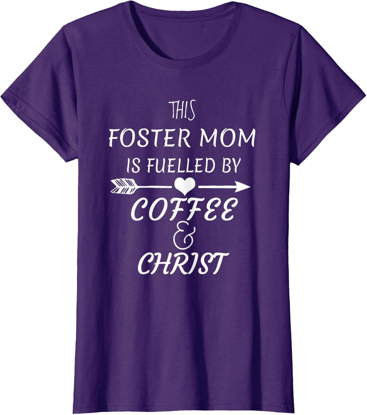 Womens Christian Foster Mom Coffee Christ T-Shirt - Purple