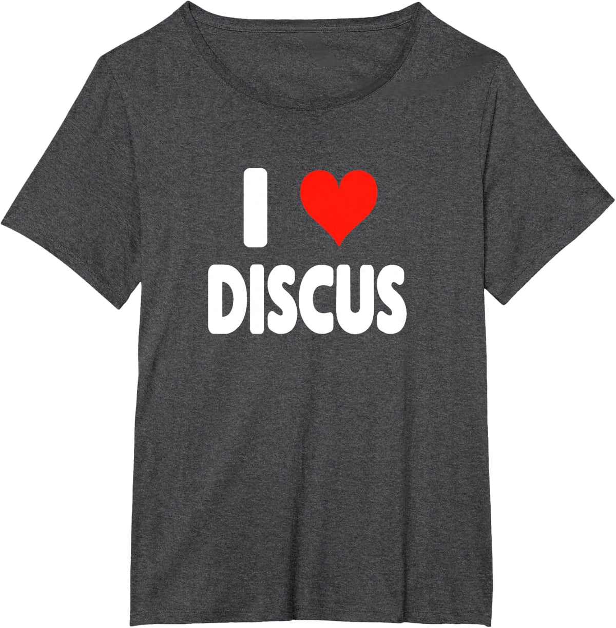 I Love Discus - Heart Throw Throwing Thrower T-Shirt - Dark Heather Grey