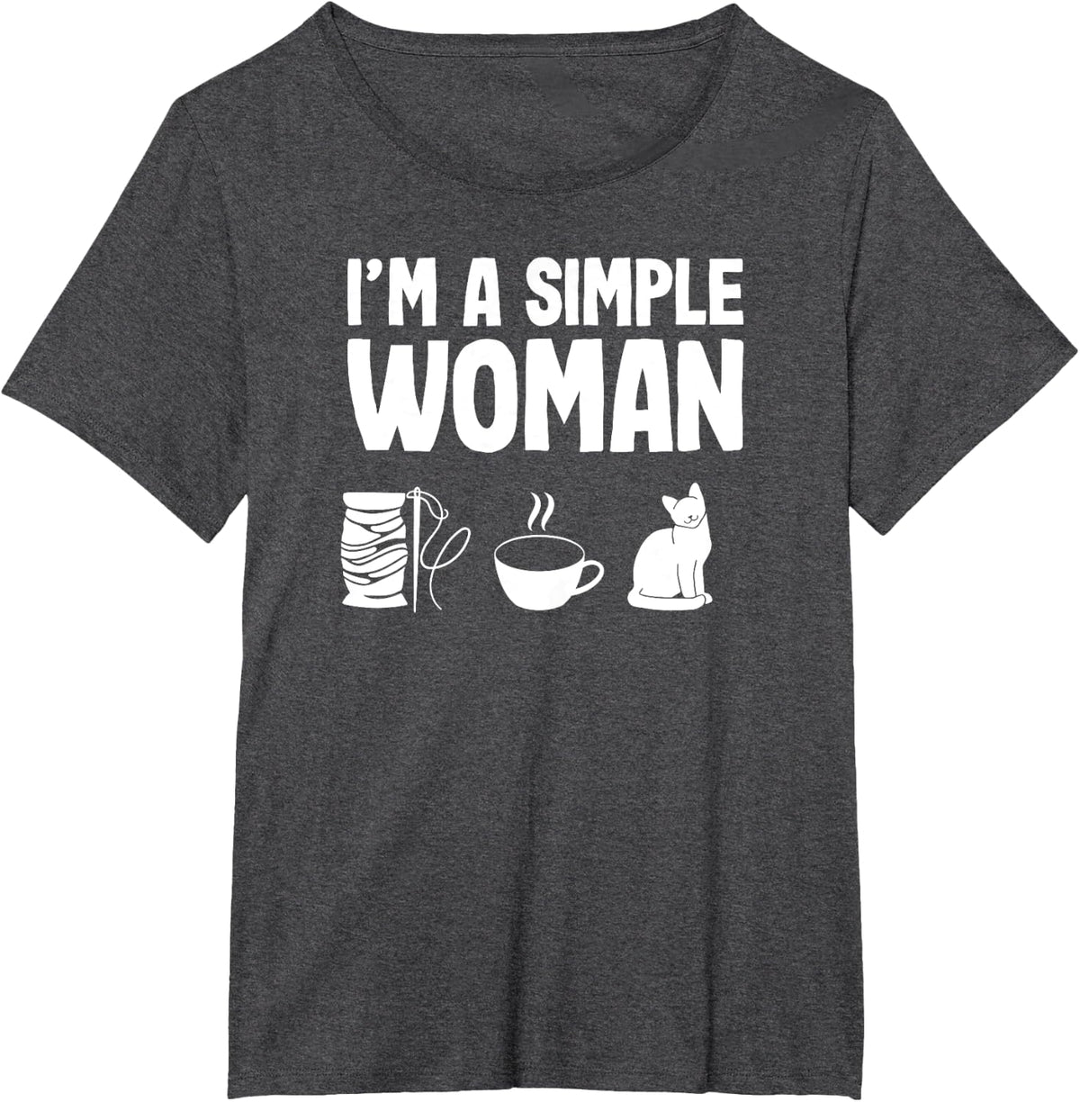 Sewer and sewing mom hobby quilt with cat sewing design T-Shirt - Dark Heather Grey