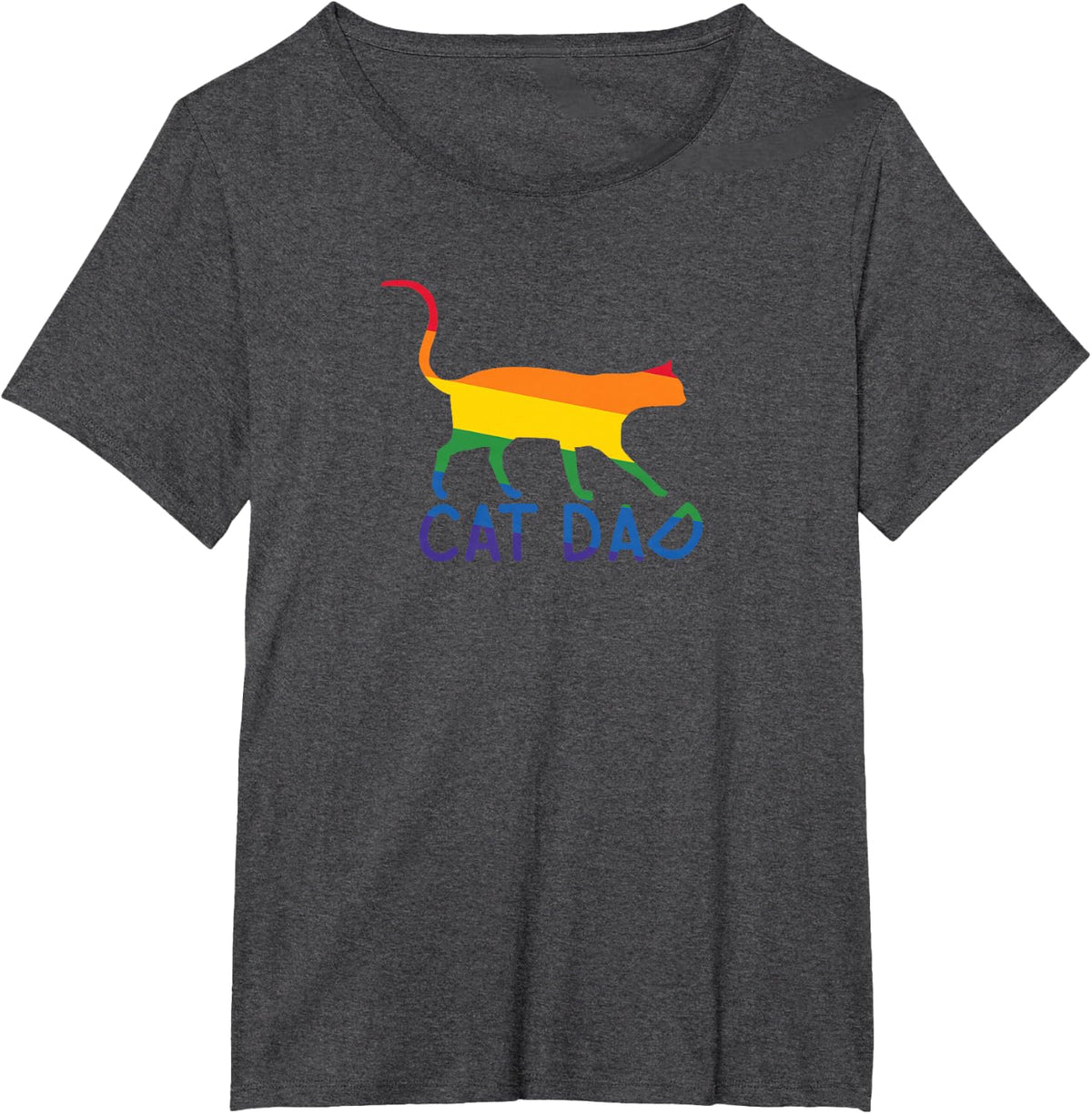 Gay Pride Cat Dad Shirt - Proud Cat Dad - Pride Flag Cat T-Shirt - Dark Heather Grey