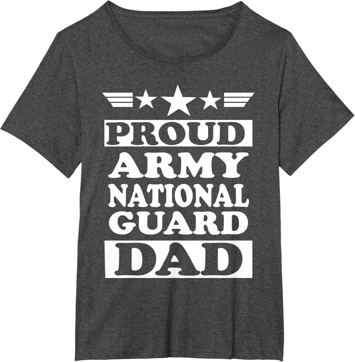 Proud Army National Guard Dad Father's Day National Guard T-Shirt - Dark Heather Grey
