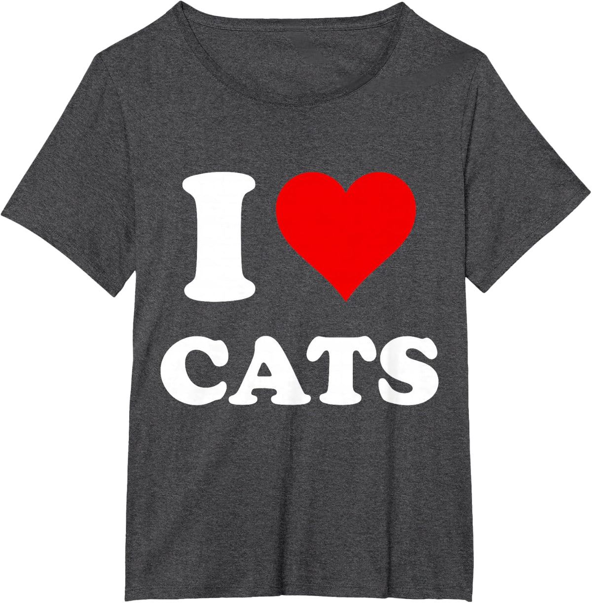 I Heart Cats I Love Cats T-Shirt - Dark Heather Grey