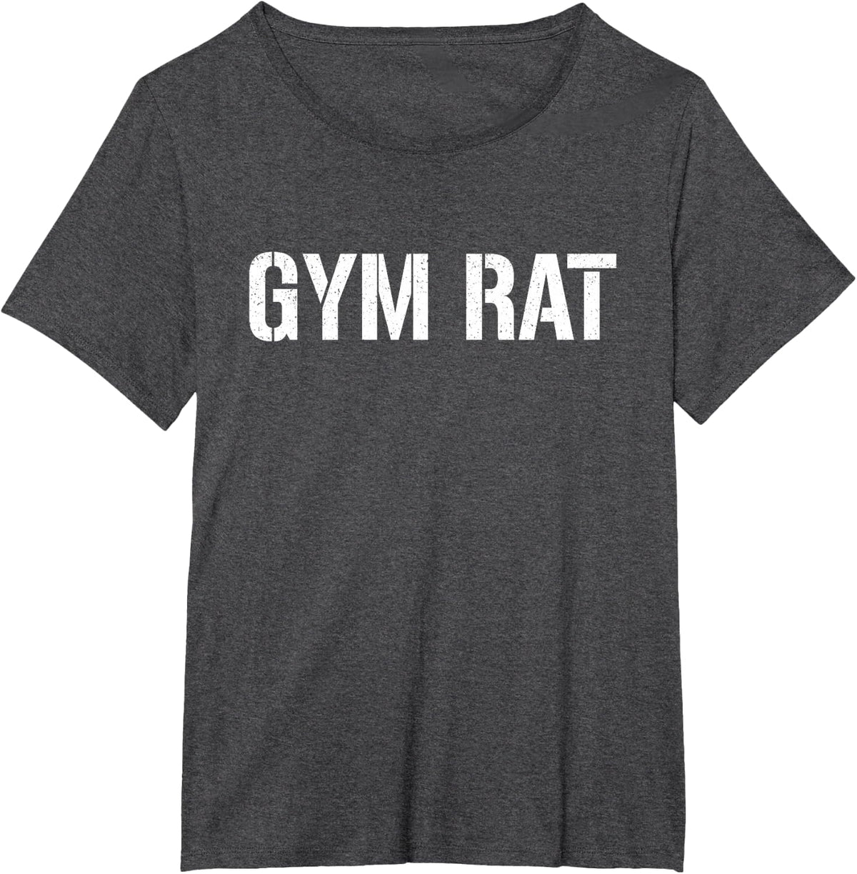 Gym Rat (White) T-Shirt - Dark Heather Grey