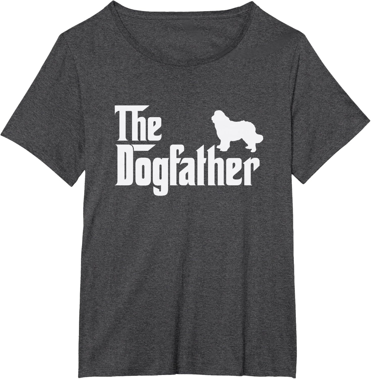 newfoundland DogFather Funny Dog Dad T-Shirt - Dark Heather Grey