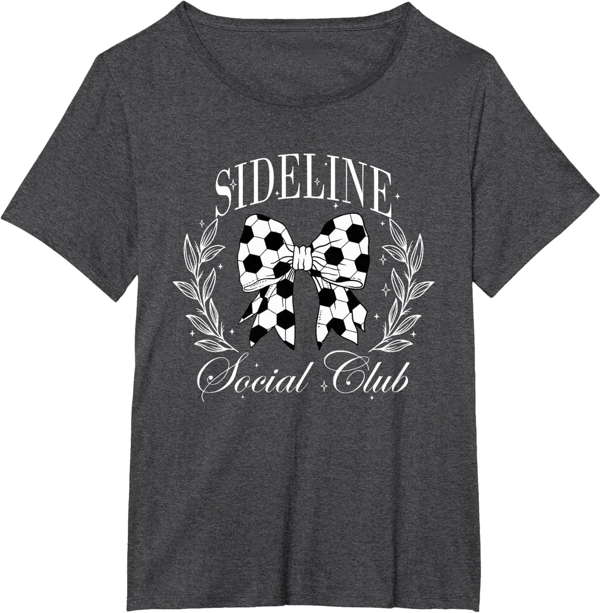 Sideline Social Club Soccer Coquette Bow T-Shirt - Dark Heather Grey