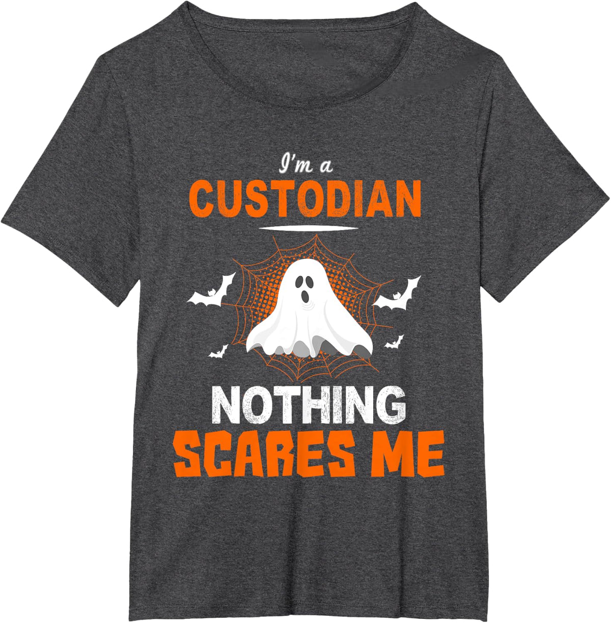 Funny Custodian Shirt Halloween School or Workplace Gift Tee T-Shirt - Dark Heather Grey