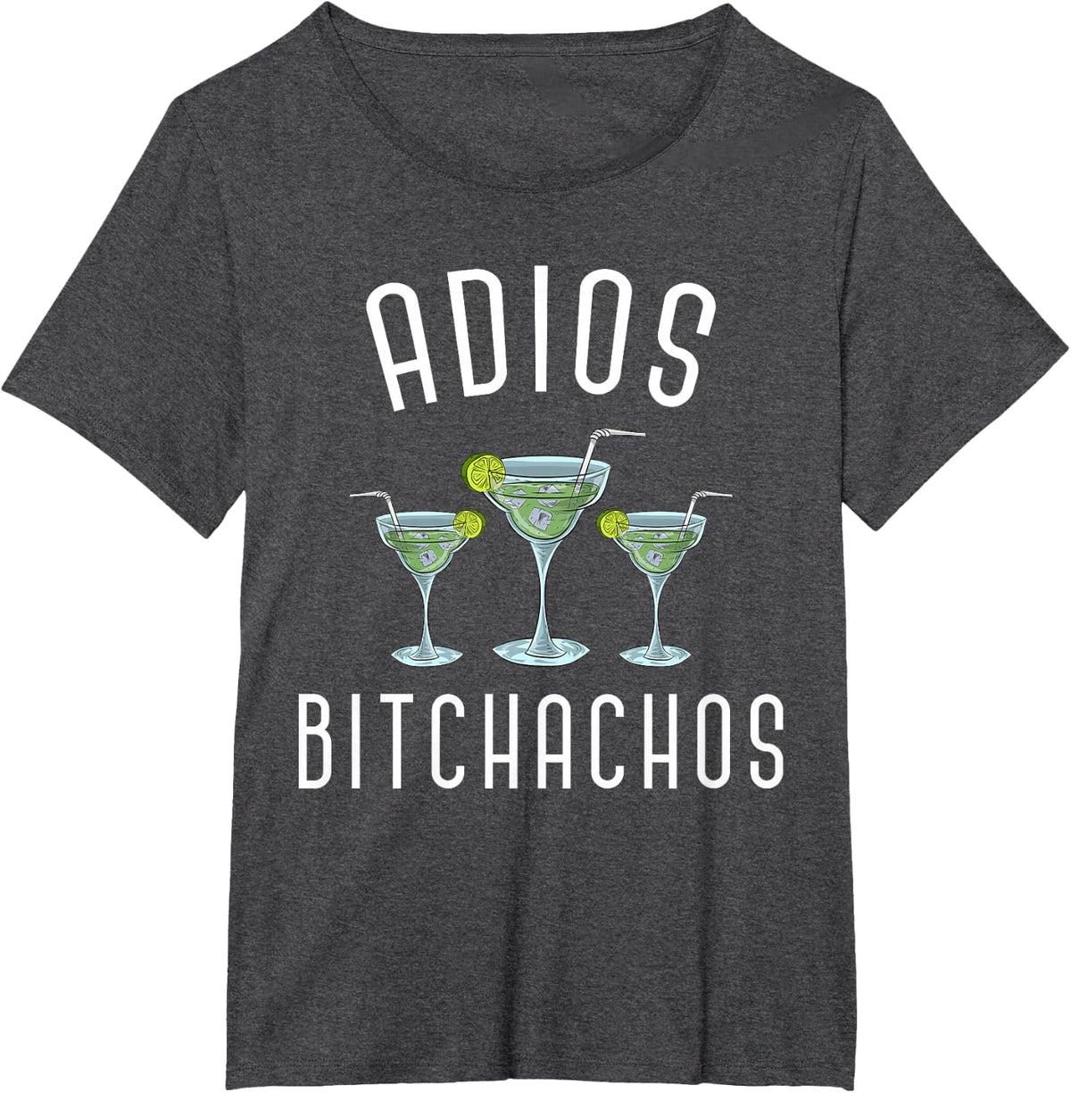 Adios Bitchachos Funny Mexican Party Margarita Cinco De Mayo T-Shirt - Dark Heather Grey