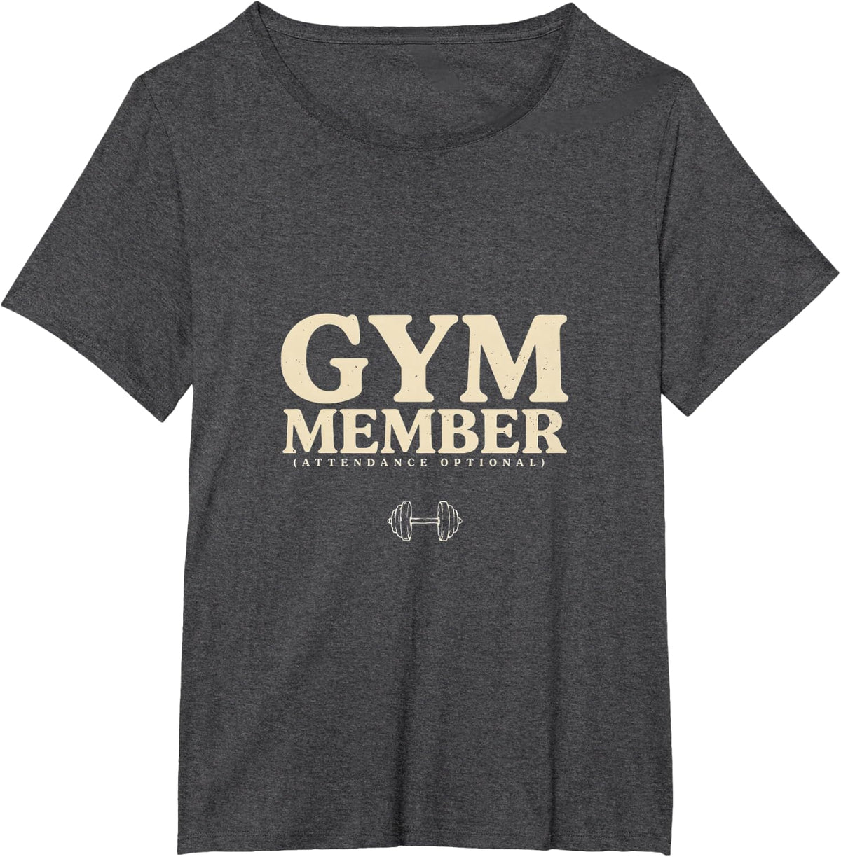 Gym Member Attendance Optional Weight Training T-Shirt - Dark Heather Grey