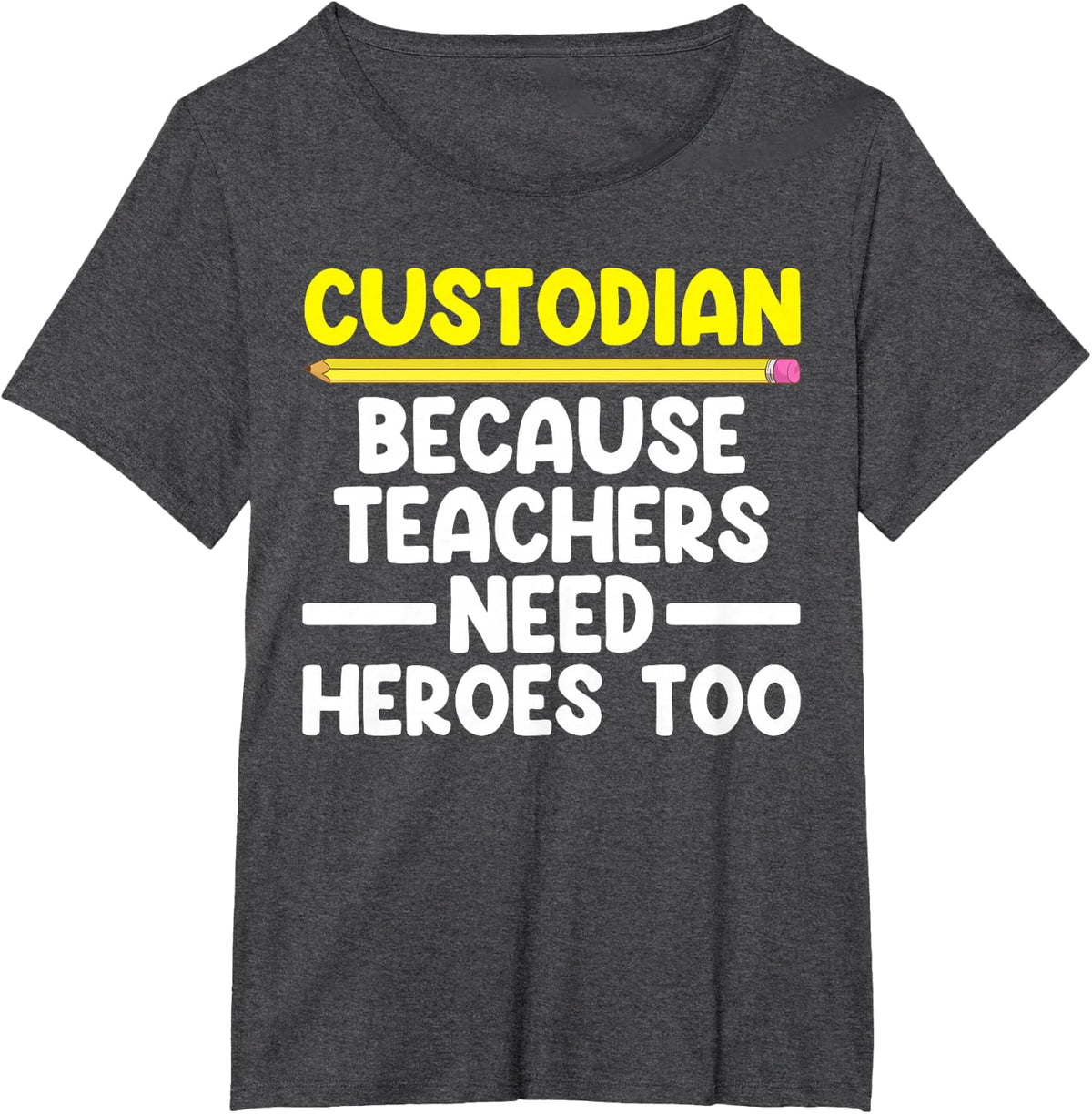 Best Custodian Design For Men Women Janitor School Custodian T-Shirt - Dark Heather Grey