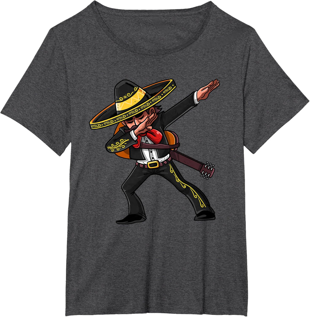 Dabbing Mexican Mariachi Shirt | Cinco De Mayo Costume Tee T-Shirt - Dark Heather Grey