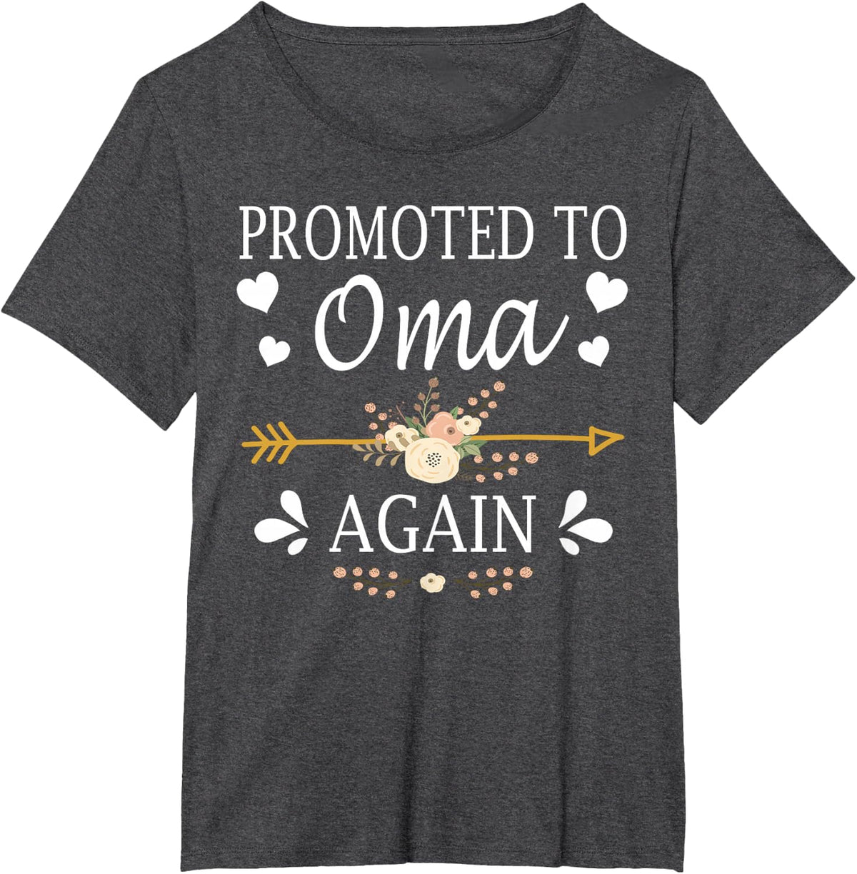 Promoted To Grandma Again T-Shirt T-Shirt - Dark Heather Grey