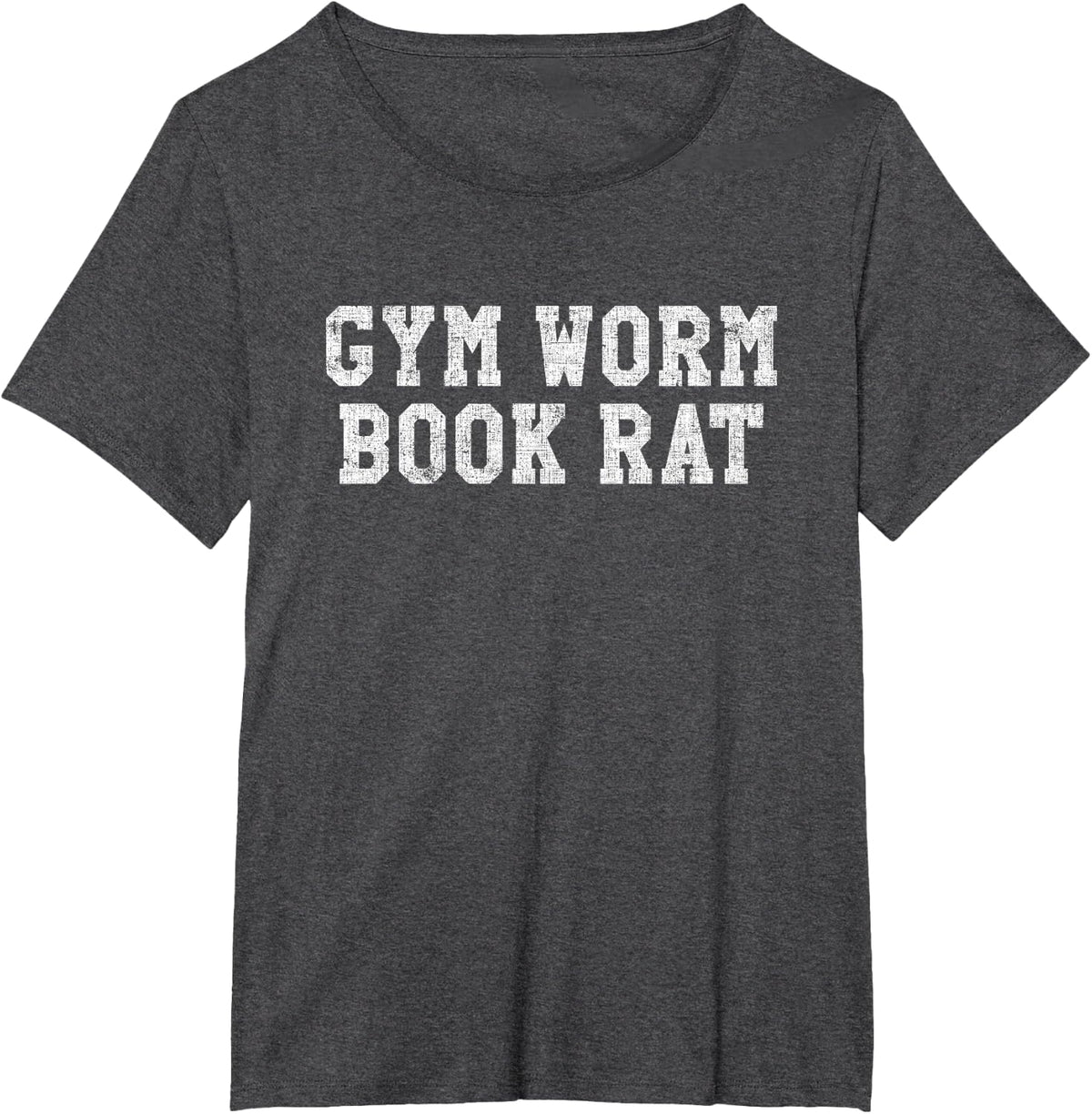 Gym Worm Book Rat Funny Weightlifting Reading T-Shirt - Dark Heather Grey