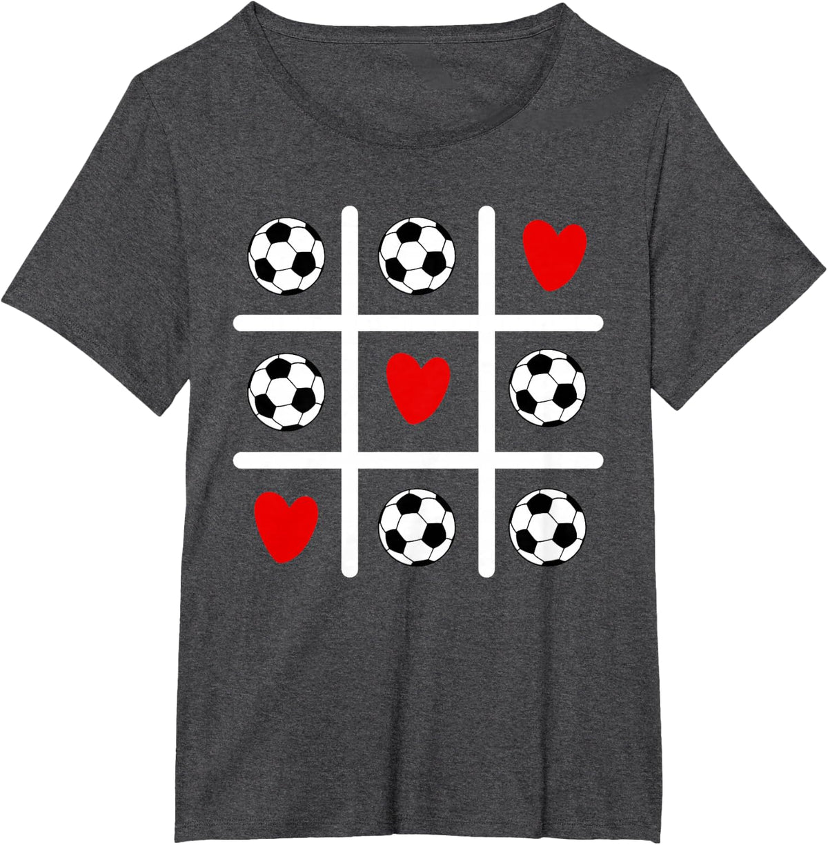 Valentine Soccer Love Heart Player Mom Dad Fan Sports Lovers T-Shirt - Dark Heather Grey