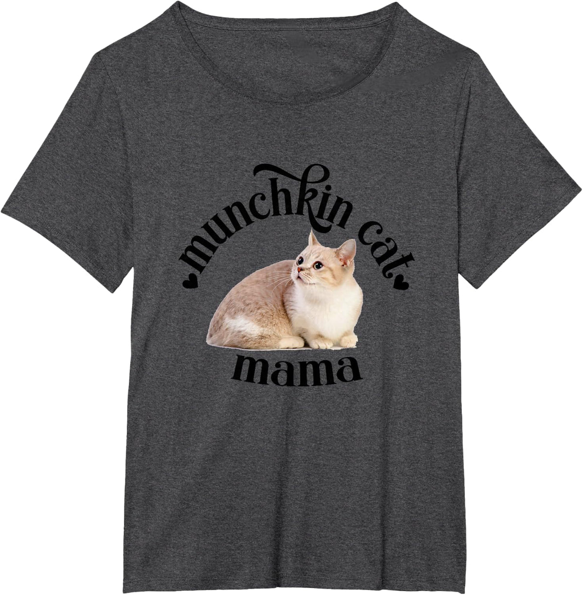 Munchkin Cat Mama Munchkin Cat Lover Cat Mom Cat Lady T-Shirt - Dark Heather Grey
