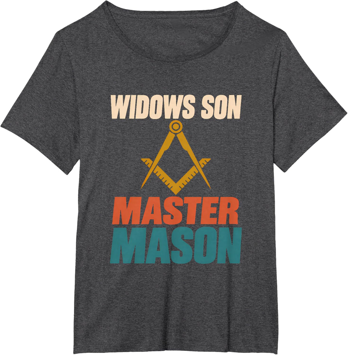 Widows Son Master Mason Freemason Masonic Brotherhood Lodge T-Shirt - Dark Heather Grey