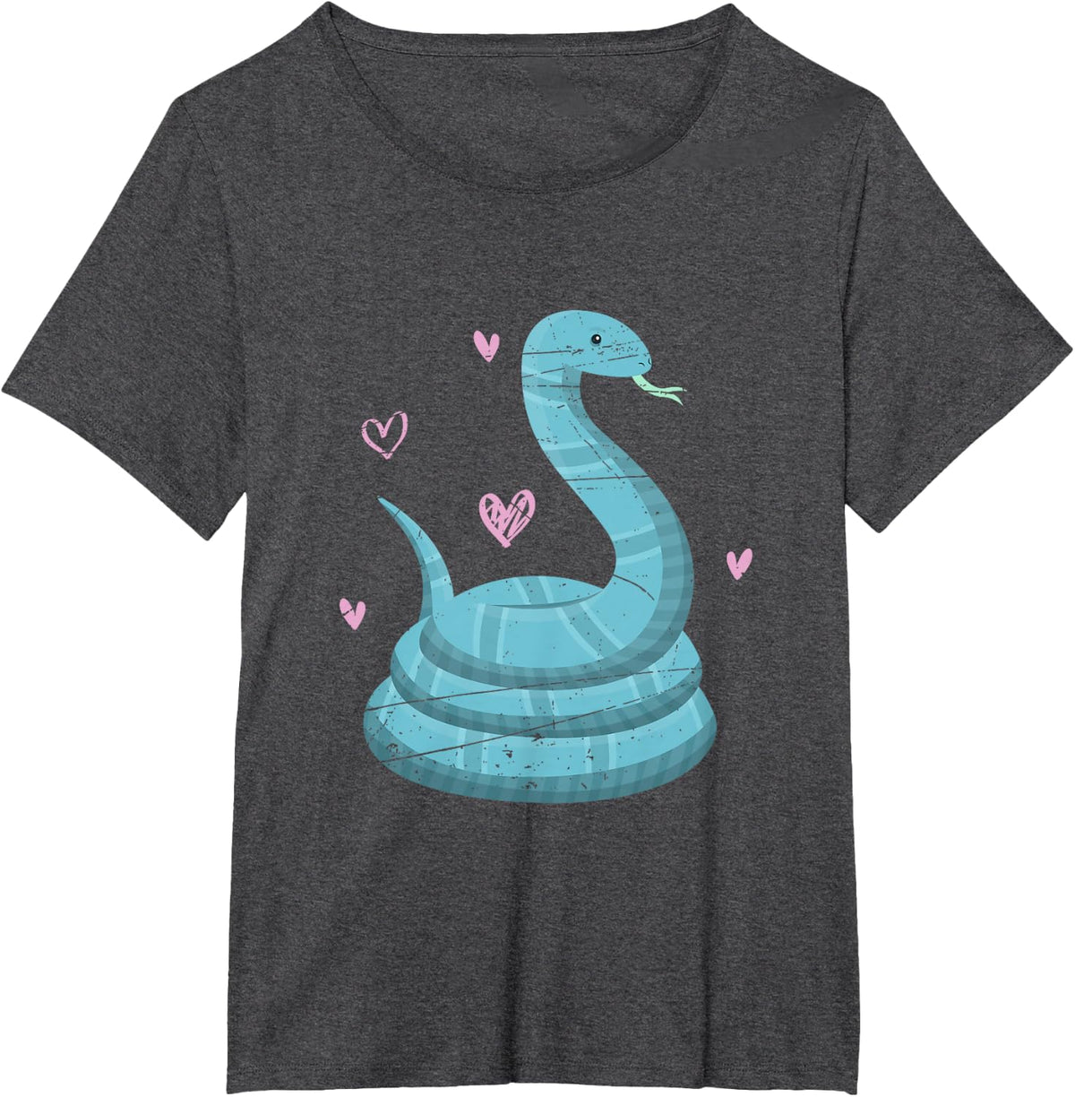 Reptile Lover Valentines Day Gift Idea Snake T-Shirt - Dark Heather Grey