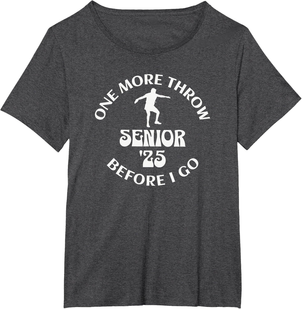 Senior Track and Field One More Throw Boys Discus T-Shirt - Dark Heather Grey
