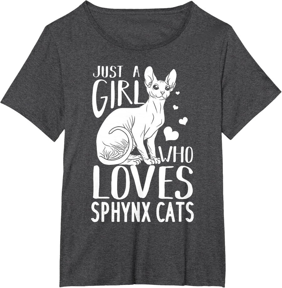 Sphynx Cat Gift Kitten Owner Lover Women Girls Kids T-Shirt - Dark Heather Grey