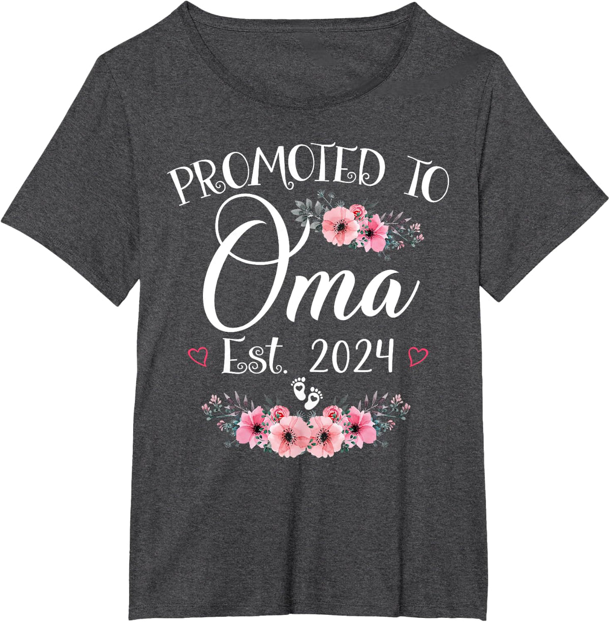 Promoted To Oma 2024 Mother's Day Soon To Be Mom Pregnancy T-Shirt - Dark Heather Grey
