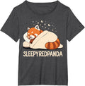 Red Panda Sleep Pajamas Tee Funny Sleep T-Shirt for Red Panda Lovers - Dark Heather Grey